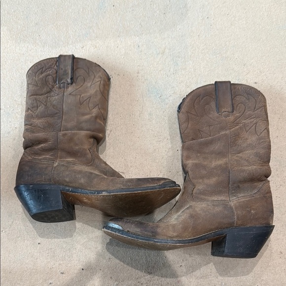 Durango Brown Heeled Boots - Picture 1 of 6